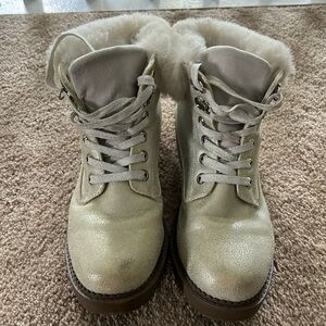 Off-White Metallic Boots